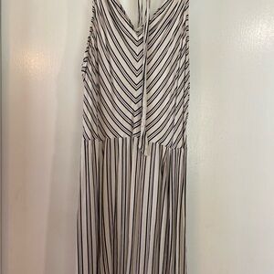 A New Day Cream and Navy Striped Blouse